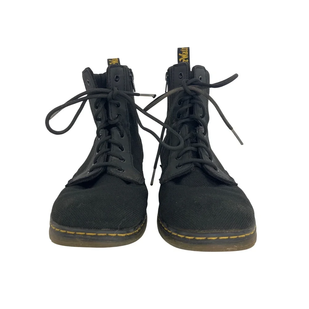 Dr. Martens Combs Y Combat Boots Mens 6 Womens 7 Black Good Canvas Zip Techwear